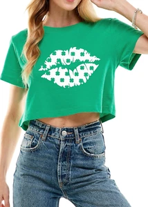 Funny St Patricks Day Outfits Shirt Women Sexy Saint Patricks Day Shamrock Clove - Picture 1 of 12