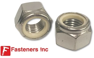 FASTENERS INC. 18-8 Stainless Steel Waxed Nylon Insert Lock Nuts Waxed Nylocks Prevents Galling