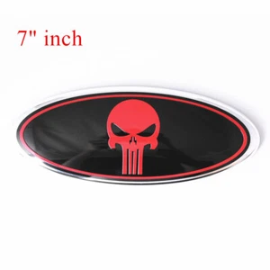 7“ inch Red Punisher Skull Front Grill Tailgate Emblem for F150 F250 Edge Ranger - Picture 1 of 5