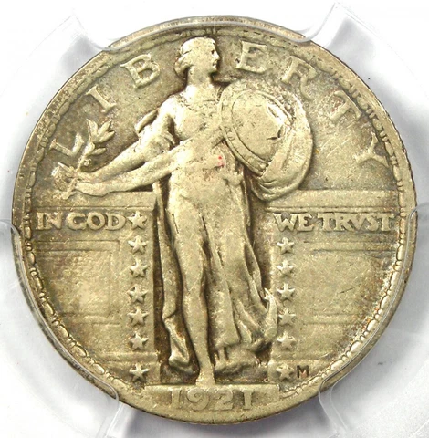 1921 Standing Liberty Quarter 25C Coin - Certified PCGS VF25 - Rare Date! Cover