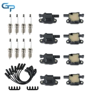 Ignition Coils+Spark Plugs+Spark Plug Wires For Chevy 8 (pack) UF413 2005-2017 - Picture 1 of 8