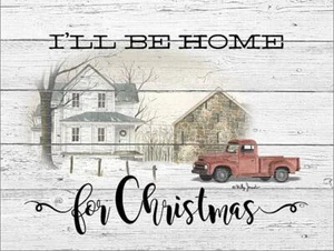 Art Print, Framed or Plaque by Billy Jacobs - I'll Be Home Christmas - BJ1250 - Picture 1 of 6