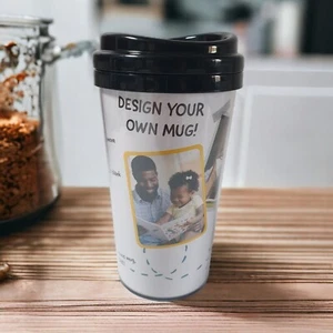 Tazza da viaggio cassetto di plastica design da solo inserto diviso tazza regalo madre padre - Foto 1 di 9