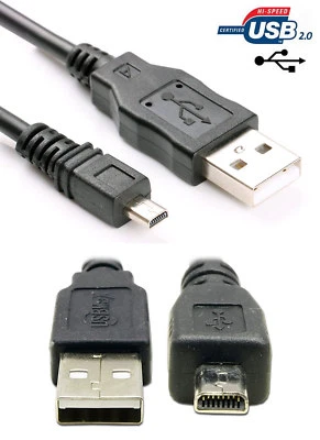 USB Battery Charger Data Cable For Panasonic DMC-FH10 DMC-FS50 DMC-XS1 DMC-TZ57 - Image 1 of 4