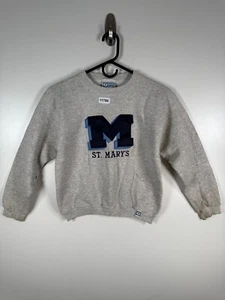 Vtg Discus Athletic Unisex Kids St. Mary's Fleece Sweatshirt Gray Sz M 10-12 - Picture 1 of 18