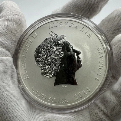 2014 Australia 5 oz .999 Silver  Coin Year of the Horse In Capsule $8 Silver - Image 1 of 4