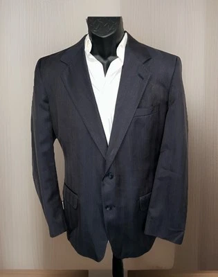 Savile Row 42R Navy Pin Striped Two Button Vented Jacket See Measurements - Image 1 of 4