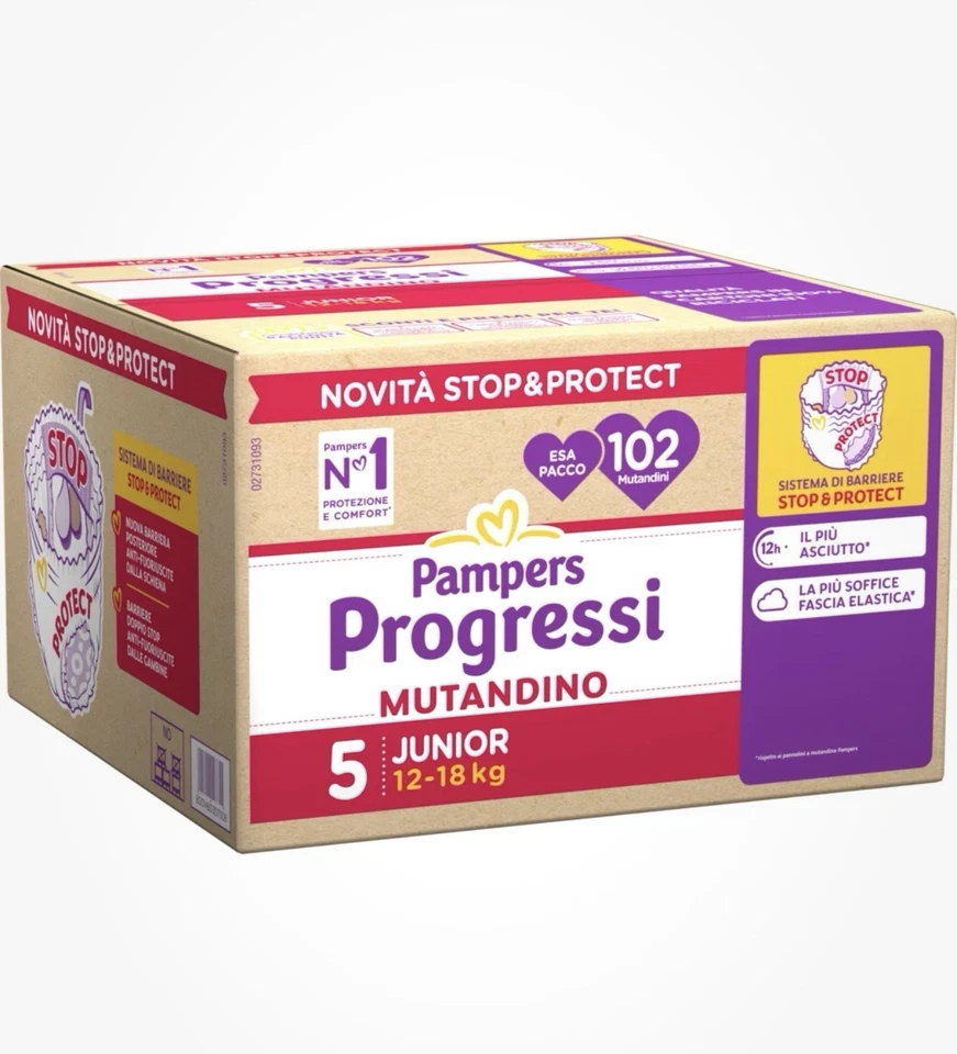 PAMPERS PROGRESSI 5 TAGLIA MUTANDINO 102 PANNOLINI