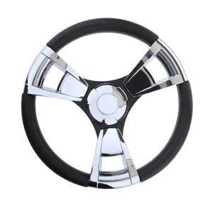 3/4" Inch Steering Wheel 350mm Chrome Polished Spoke for Marine Boats Yacht sy - Bild 1 von 4