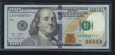 $100 DOLLAR BILL US BILL STAR NOTE, SERIES 2009 A , LA 04568703* Unique SN F2 - Image 1 of 2