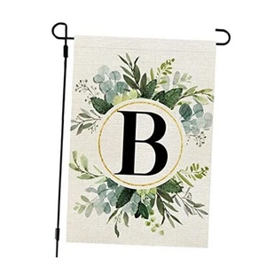 Monogram Letter Garden Flag Floral 12x18 Inch Double Sided for Outside B - Picture 1 of 7