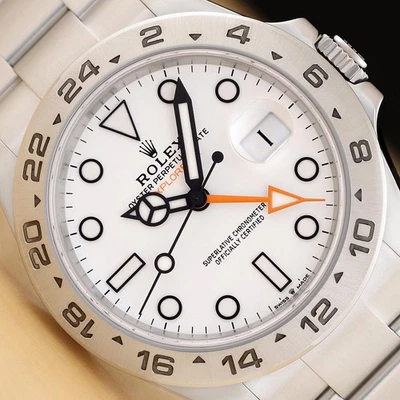 2023 Neue Card Rolex Explorer Ii 226570 Weißes Edelstahl 42Mm GMT Datum Uhr - Bild 1 von 4