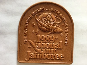 1989 National Scout Jamboree Leather patch cs - Picture 1 of 2