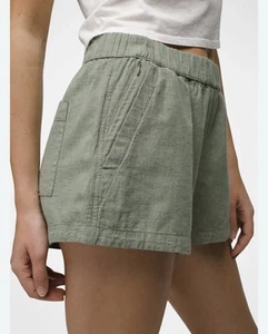 Pantalón Corto Prana June Day En Dulce Agave (Verde Salvia) Talla Mediana Nuevo Algodón/Cáñamo - Imagen 1 de 8