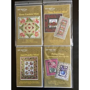 Lot Of 4 Mini Quilt Patterns Rose Garden May Basket Just Peachy Petite Fleur - Picture 1 of 9