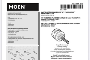 NEU VERSIEGELT MOEN 200759 Kartusche für M-CORE 3 oder 6 Funktionen Transferventil B194 - Bild 1 von 2