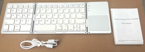 BLUETOOTH WIRELESS Keyboard Triple Fold With TOUCHPAD For Laptop/Tablet/Phone - Picture 1 of 5
