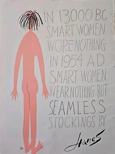 1954 Hanes Seamless Stockings Hosiery Smart Women 13000 BC Bobri Art Ad - Picture 1 of 1