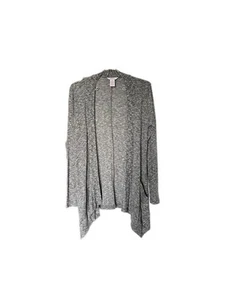Candies Black White Drape Front Open Cardigan Juniors Medium - Picture 1 of 7