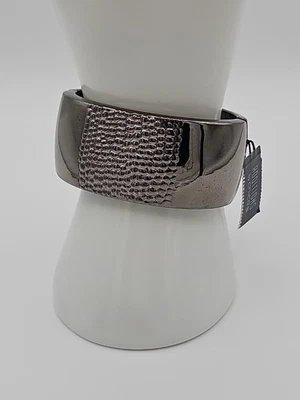 Additions by Chico’s Gunmetal Textured Wide Bangle Bracelet NWT - Image 1 of 4