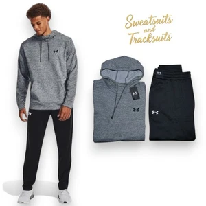 Under Armour Men's 2 Piece Sweatsuit Size 3XL Fleece Tracksuit Gray/Black NWT - Picture 1 of 14