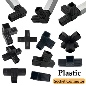 Square Tube Socket Connector Joints Plastic Profiles Connections 2/3/4/5-Way - Picture 1 of 13