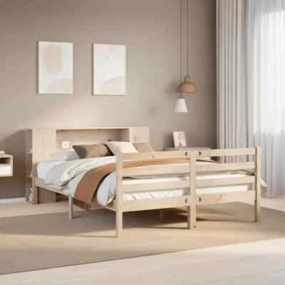 Bookcase Bed without Mattress 120x200 cm Solid Wood Pine vidaXL - Image 1 of 4