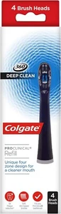 4X Genuine Colgate Omron Toothbrush Heads Proclinical 360 Deep Clean Black UK - Picture 1 of 7