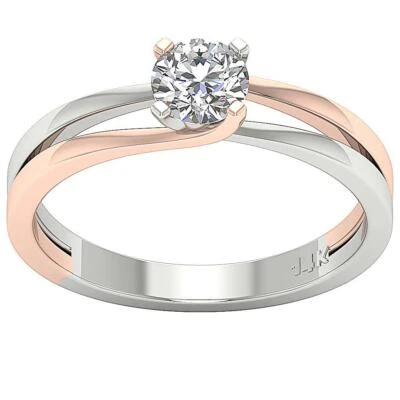 Lab Grown Solitaire Diamond Engagement Ring VS F 0.50 Ct 14K Solid Two-Tone Gold - Image 1 of 4