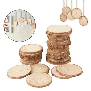 60Pcs Natural Wood Slices 5-6cm Wooden Circles DIY Crafts for Wedding Xmas Decor - Picture 1 of 22