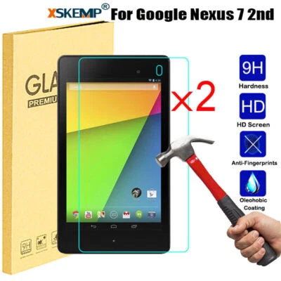 2Pcs For Google Nexus 7 2nd Premium Tempered Glass Screen Cover Protector Guard - Image 1 of 4