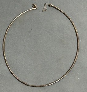 925 MILOR ITALY 925 Silver necklace 16 18 Choker 2mm OMEGA SNAKE Rope ADJUSTABLE - Picture 1 of 14
