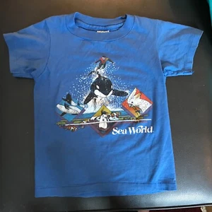 Vintage 80s Sea World Kids Size 6 - 8 S Shirt Shamu Killer Whale 1983 1984 1985 - Bild 1 von 5
