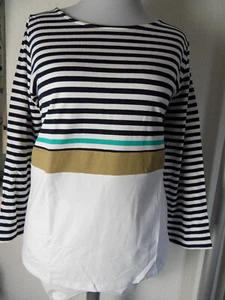 Delmod T-Shirt Shirt Baumwolle Langarm gestreift maritim GR 44 + 48 NEU - Bild 1 von 1