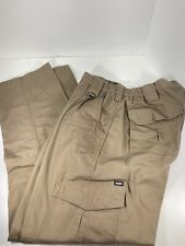 CQR Cargo Tactical Pants Men Size 40X34 Brown Khaki Ripstop Flat Front Straight