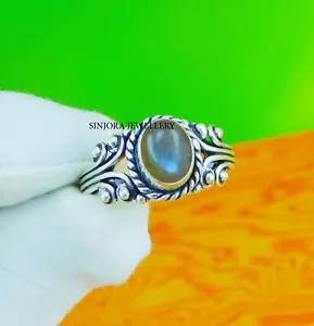 Labradorite Gemstone 925 sterling silver handmade Gift Ring US size 5 to 10 - Picture 1 of 4