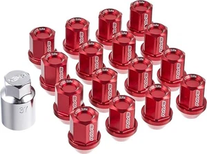 H29 RAYS Duralumin Lock & Nut Set for L32 4H M12X1.5 Red Anodized 74020001113RD - Picture 1 of 1