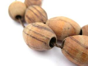 Oval Olive Wood Beads from Bethlehem 20x14mm Middle East Brown Large Hole 24