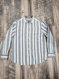 Damen Tommy Bahamas vertikal gestreift Button-Down blau Größe Small - Bild 1 von 12