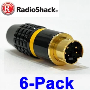 6-pack S-Video Male 4-Pin GOLD All Metal Connector Plug SVHS RadioShack 278-0451 - Picture 1 of 5