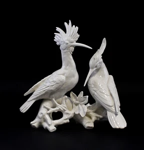 9959426 Ens statuina porcellana Wiedehopf coppia bianca 27x27 cm - Foto 1 di 4