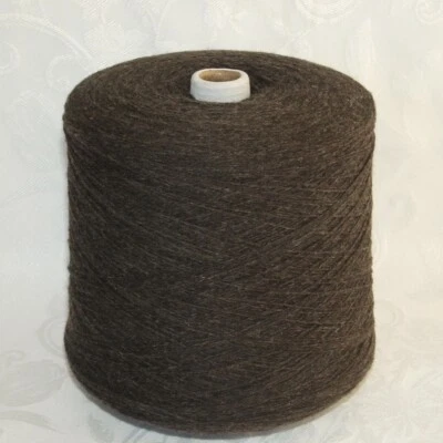 UPW Extrafine Merino Wool Yarn Cone Two Ply Brown Tweed Approx 2 lbs 900 grams - Image 1 of 3