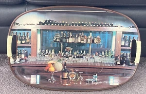 VINTAGE “BAR SCENE” SERVING TRAY-JAPAN - Picture 1 of 12