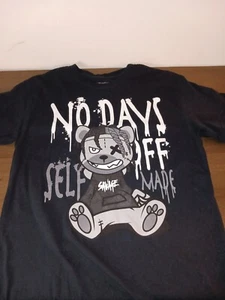 3 Forty Inc."No Days Off" Bear T-Shirt size Men's Med,Short Sleeve Blk/White - Picture 1 of 10