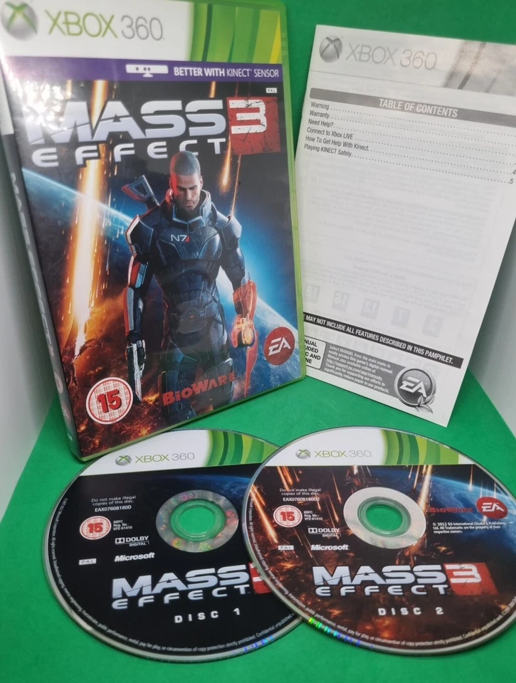 Mass Effect 3 Microsoft Xbox 360 Game PAL Complete W Manual - 2 Disc Set  - Image 1 of 3