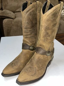 Damenstiefel braun Kette Leder Snip Toe Größe 7,5 - Bild 1 von 9
