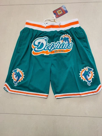 Men's Miami Dolphins Football Basketball Pants Pockets stitched Shorts Cover