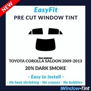 EasyFit Static Pre Cut Tint For Toyota Corolla 4-door 2009-13 - 20% Dark Rear - Picture 1 of 3