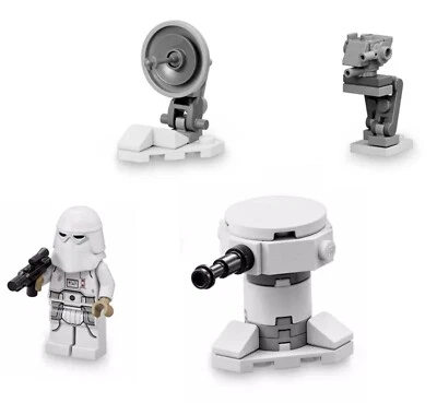 Lego Mini Star Wars Hoth Laser Cannon, Snowtrooper, Defense Turret, AT-ST 75340 - Image 1 of 2