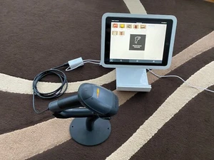1D 2D USB Barcode Scanner für QUADRATISCHEN STÄNDER KASSE mit Freisprecheinrichtung! - Bild 1 von 2